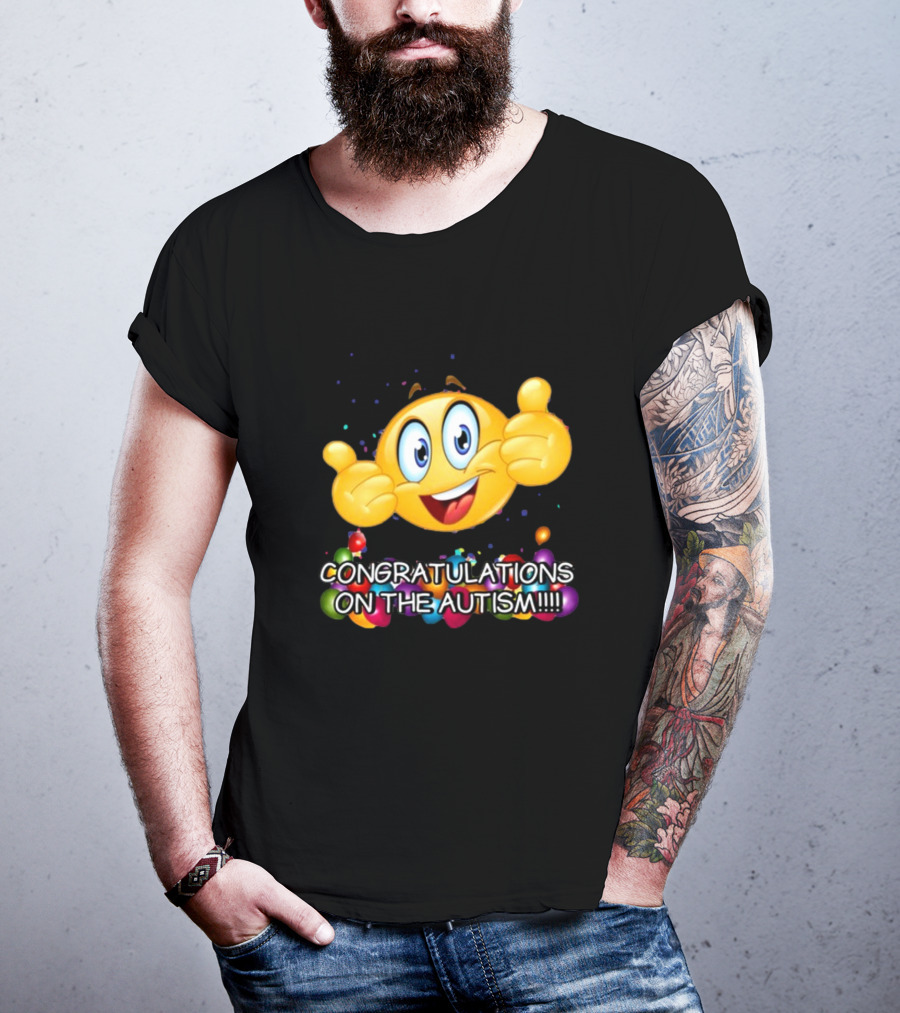 Cringey Tees Congratulations On The Autism Emoji Thumbs Up T-Shirt