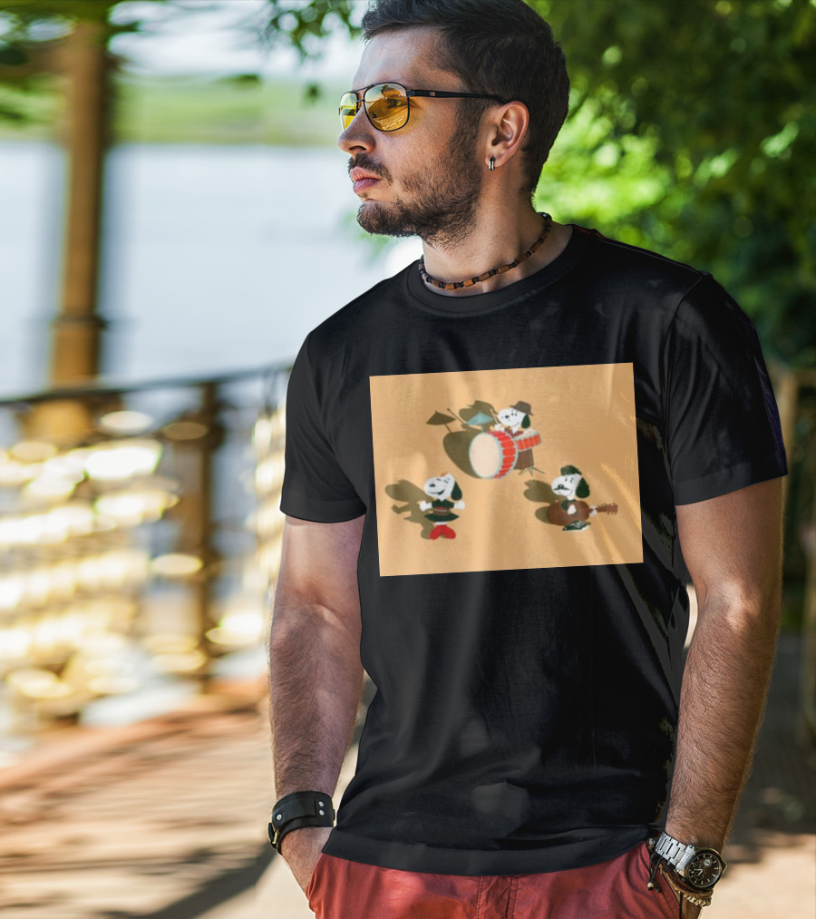 Paramore And Snoopy Characters Playing Musical Instruments T-Shirt