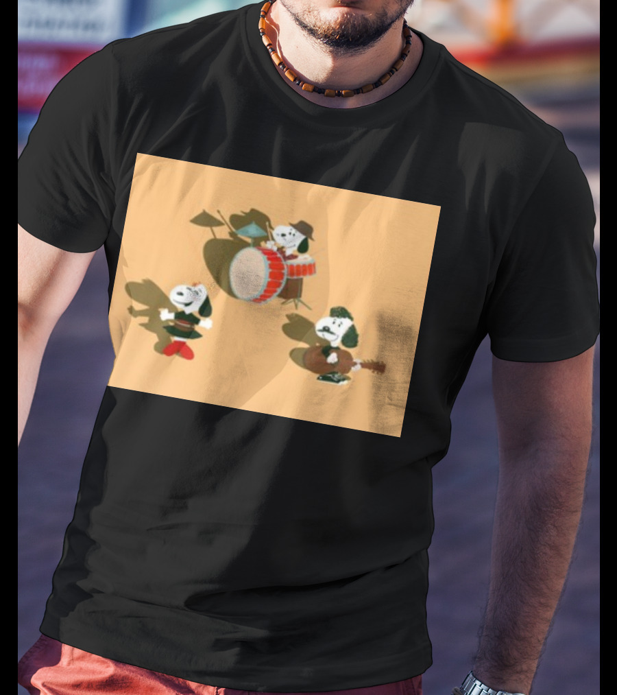 Paramore And Snoopy Characters Playing Musical Instruments T-Shirt