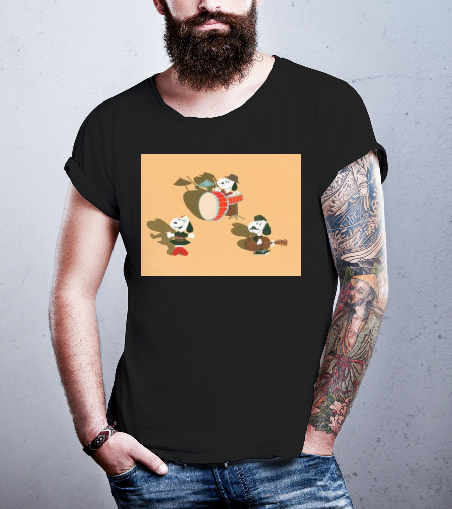Paramore And Snoopy Characters Playing Musical Instruments T-Shirt