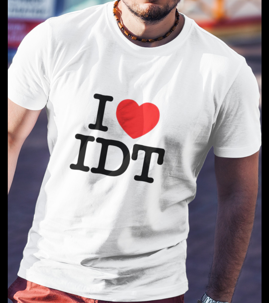 I Heart IDT Bold Text With Red Heart T-Shirt