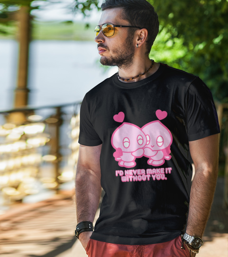 Young Romance I'd Never Make It Without You Pink Hearts Characters T-Shirt