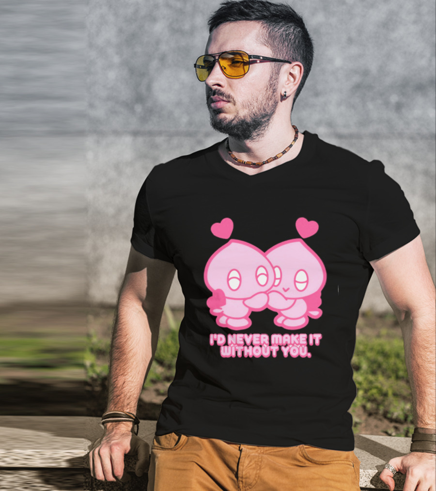 Young Romance I'd Never Make It Without You Pink Hearts Characters T-Shirt