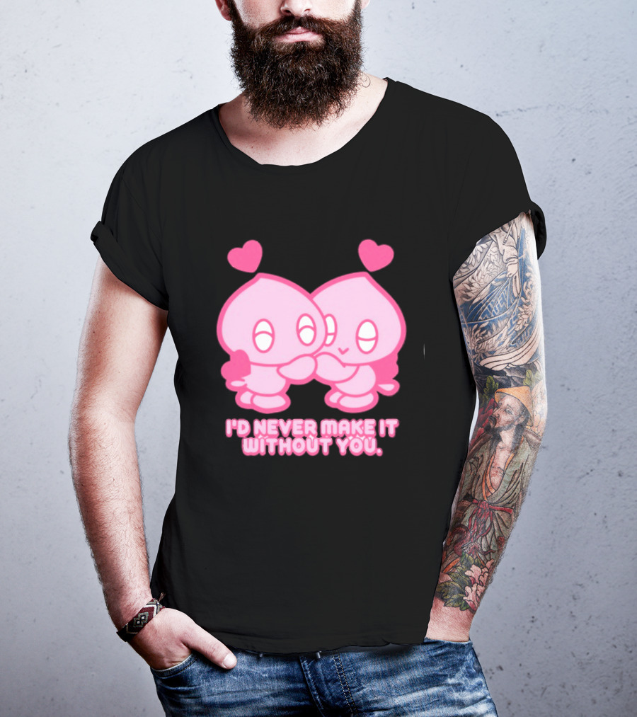 Young Romance I'd Never Make It Without You Pink Hearts Characters T-Shirt