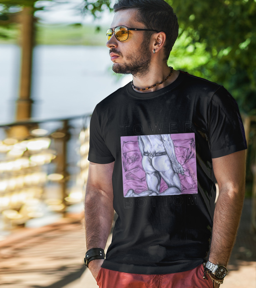 TOWER BOTTOM ZNT Drawing With Pink Background T-Shirt