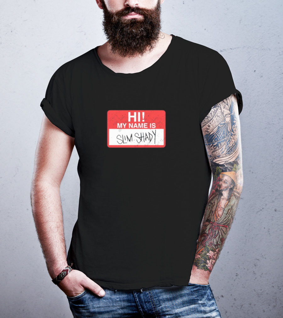 Hi My Name Is Slim Shady Eminem Inspired Nametag T-Shirt