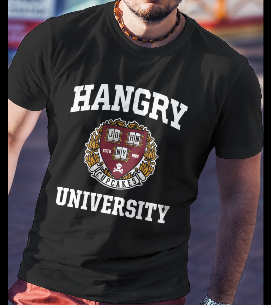 Hangry University Johnnycupcakes Estd 1982 Crest T-Shirt