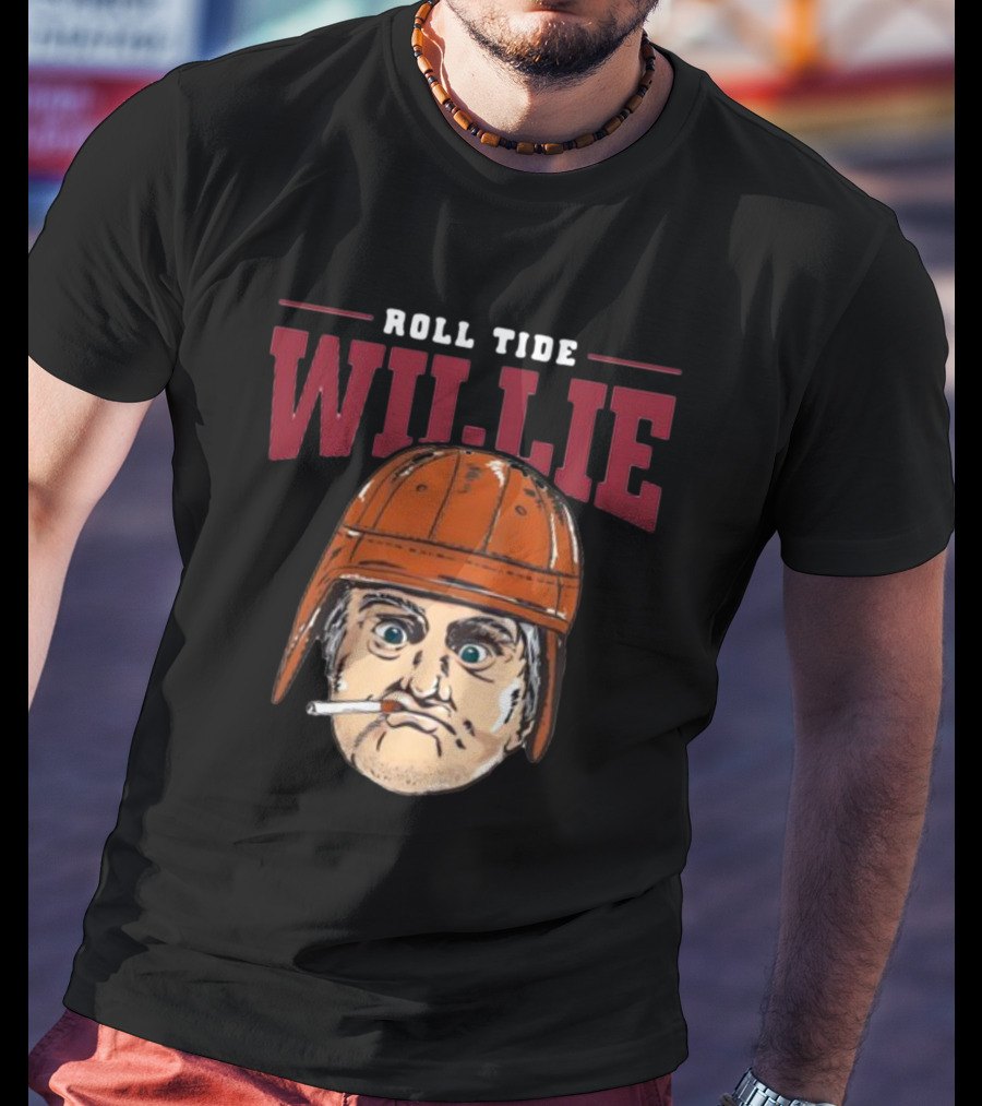 Roll Tide Willie Football Helmet Character Cigarette T-Shirt