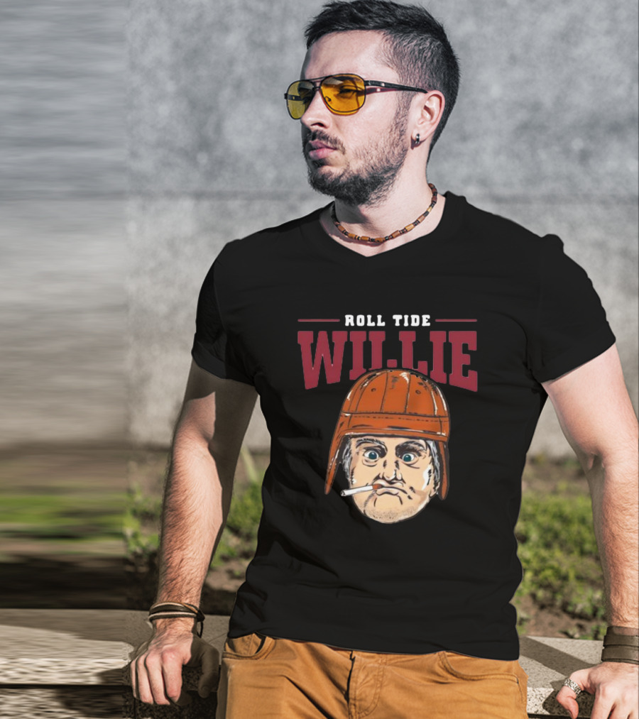 Roll Tide Willie Football Helmet Character Cigarette T-Shirt