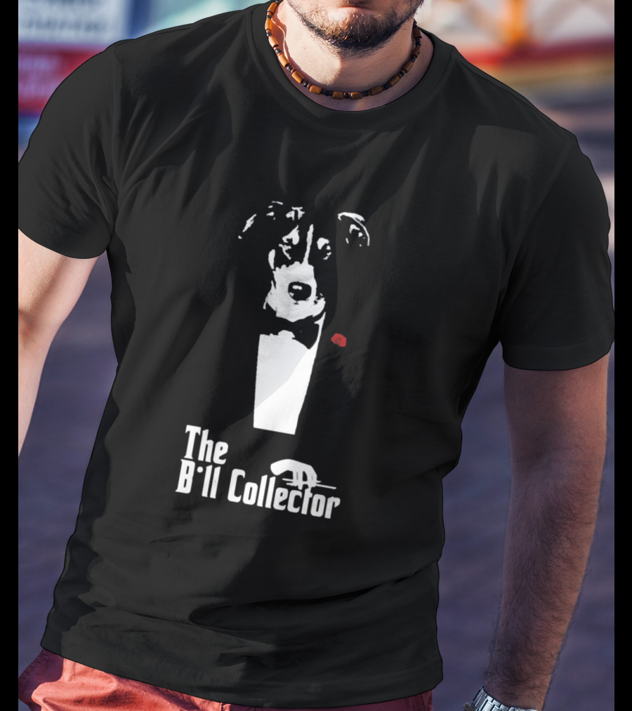 The Bill Collector Dog In Tuxedo With Red Rose T-Shirt