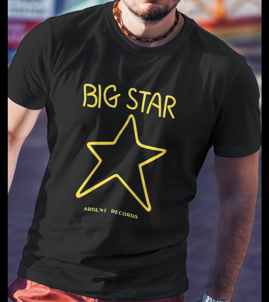 Big Star Ardent Records Yellow Star Graphic Retro Music T-Shirt