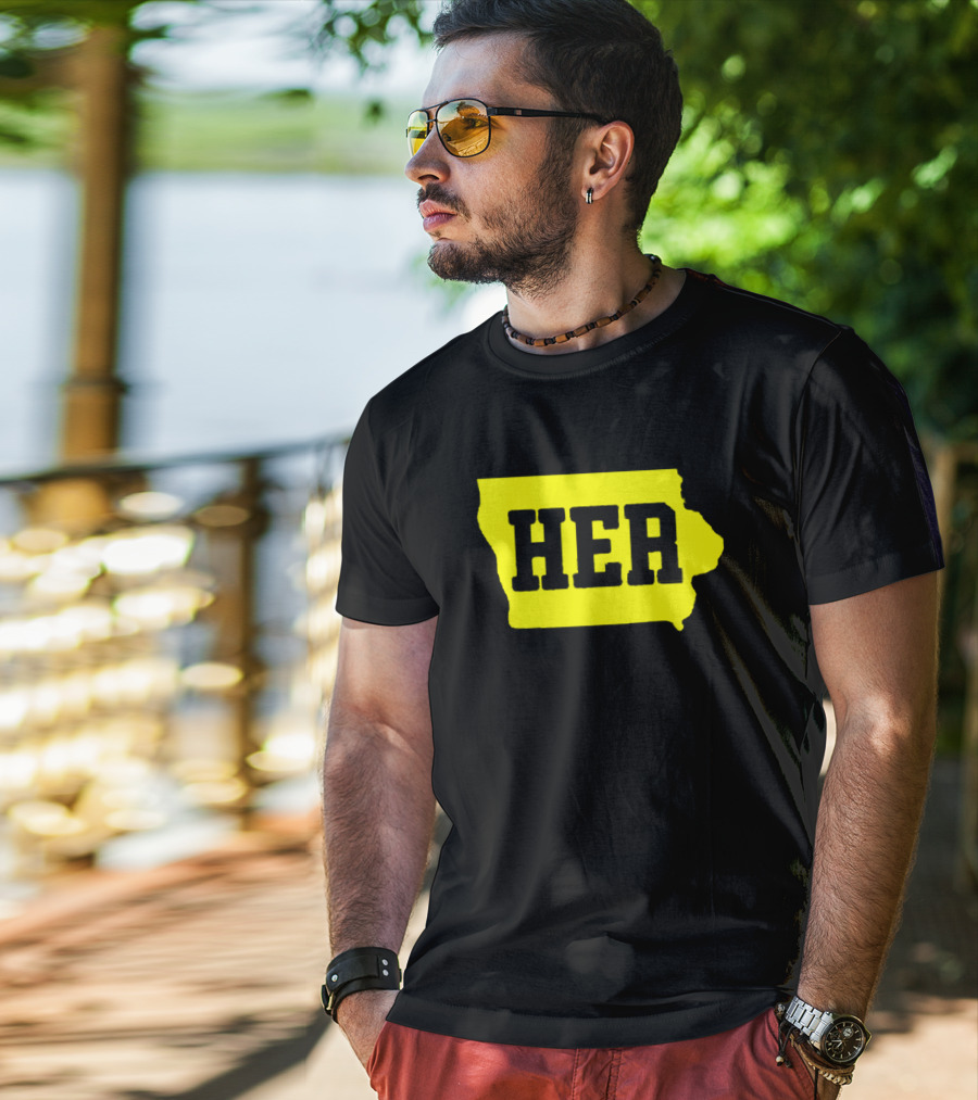 Dave Portnoy Hawkeye HER Caitlin Clark Iowa Map T-Shirt