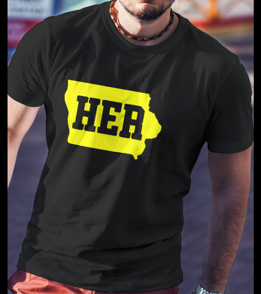 Dave Portnoy Hawkeye HER Caitlin Clark Iowa Map T-Shirt