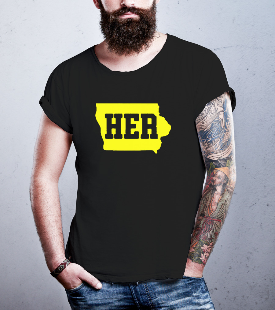 Dave Portnoy Hawkeye HER Caitlin Clark Iowa Map T-Shirt