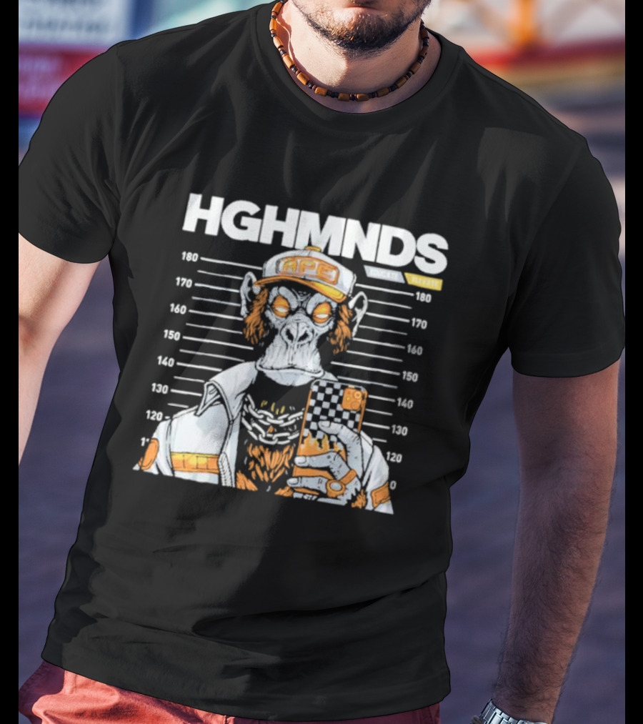 HGHMNDS Caught Ape Mugshot In Streetwear With Phone T-Shirt