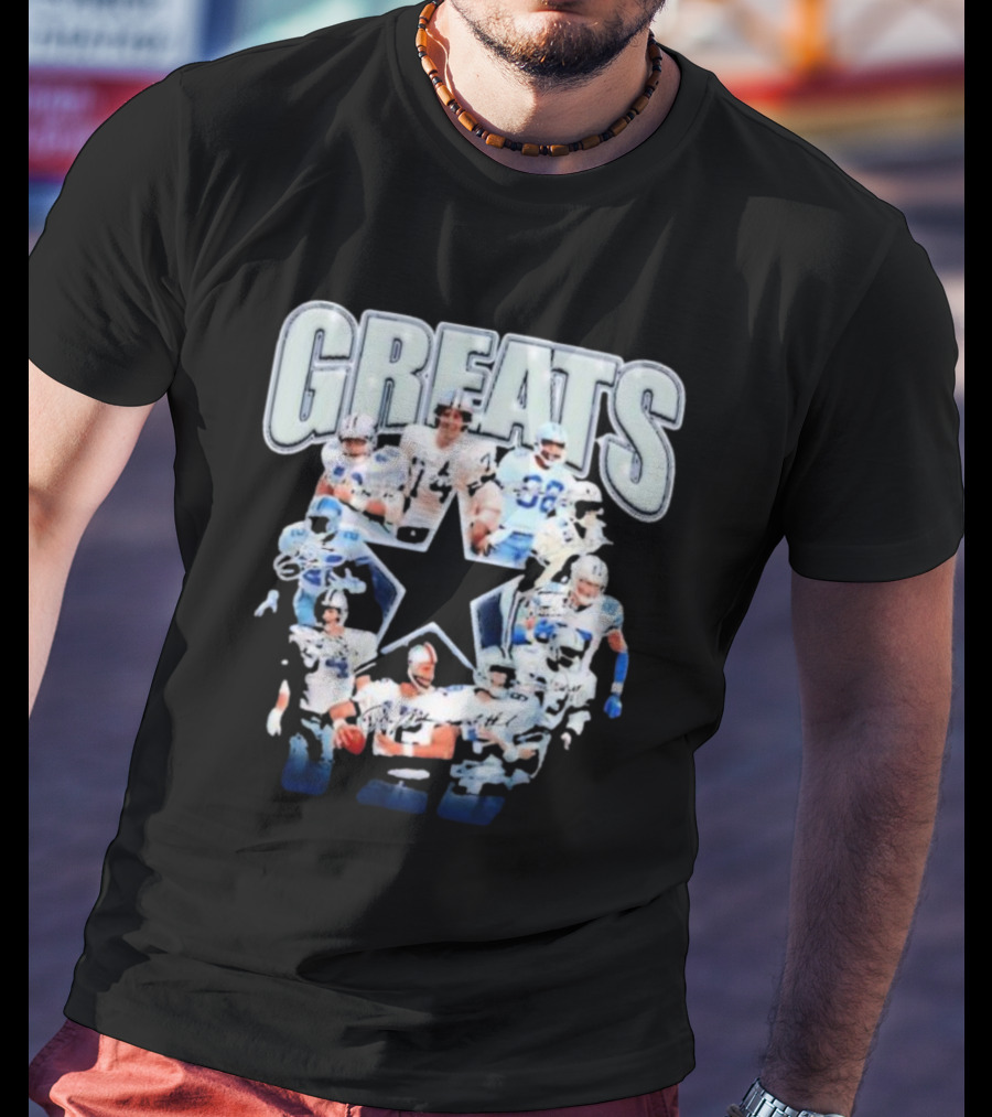 Dallas Cowboys All Time Greats Navy Signature Football Player Star T-Shirt