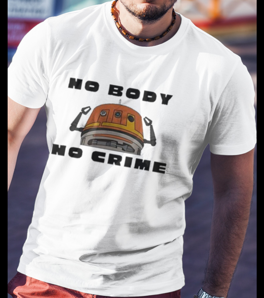 No Body No Crime Chopper Kyber Kat Droid Head T-Shirt