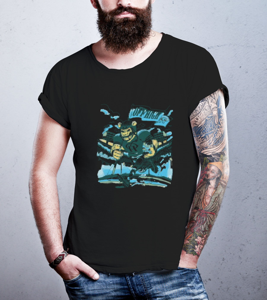Offhigh Progress Pulse White Charging Bear Athlete In A Dynamic Sports Adventure T-Shirt
