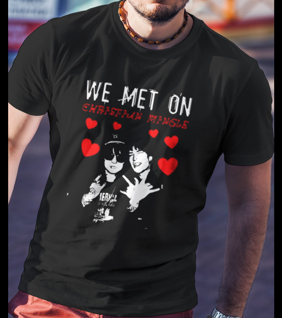 We Met On Christian Mingle Jake Webber Johnnie Guilbert Hearts Alkalinedrip T-Shirt