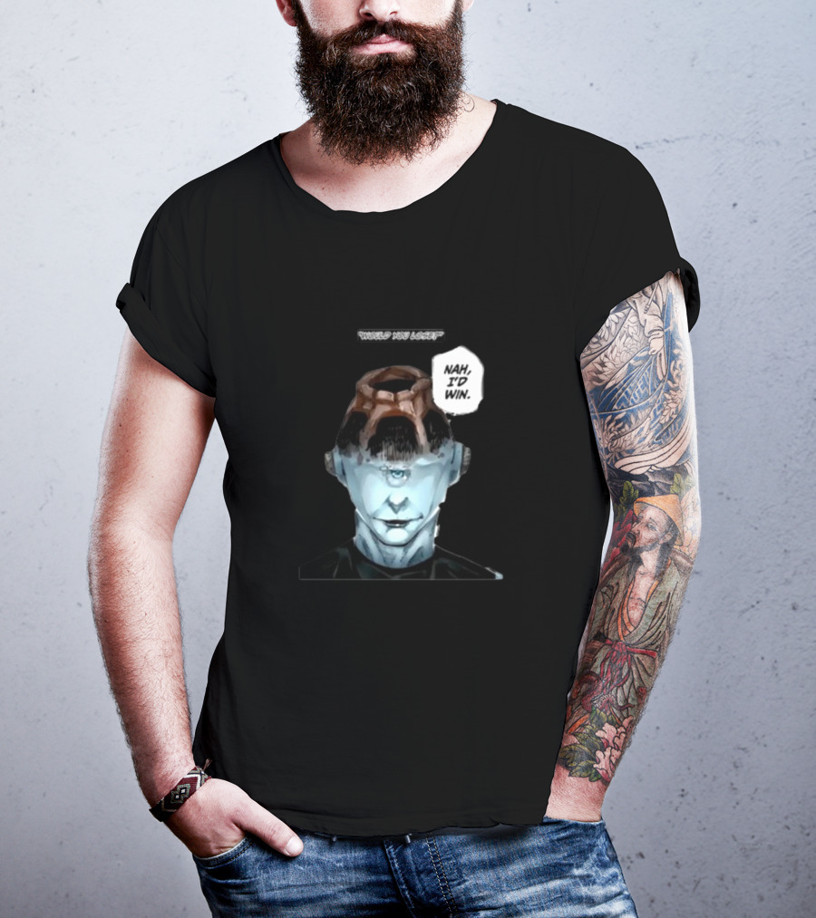 Goofyahhtees Jogoat Would You Lose Nah I'd Win Cyclopean Futuristic Figure T-Shirt