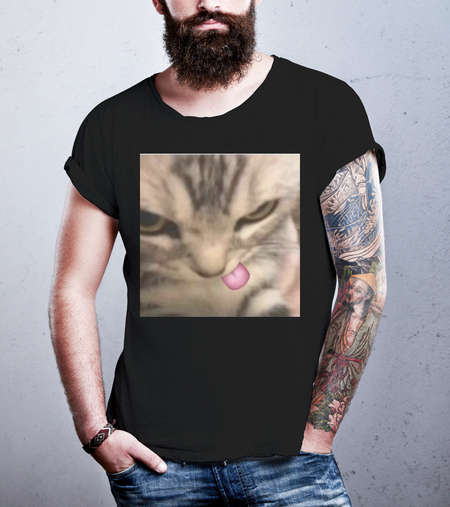 Sillyteestudio Silly Kitten Funny Cute Tongue Out Cat Meme T-Shirt