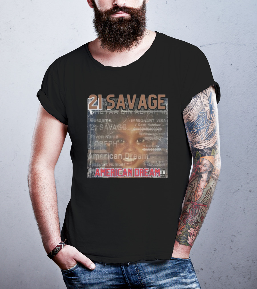 21 Savage Joseph American Dream Album Cover Art Hip Hop T-Shirt