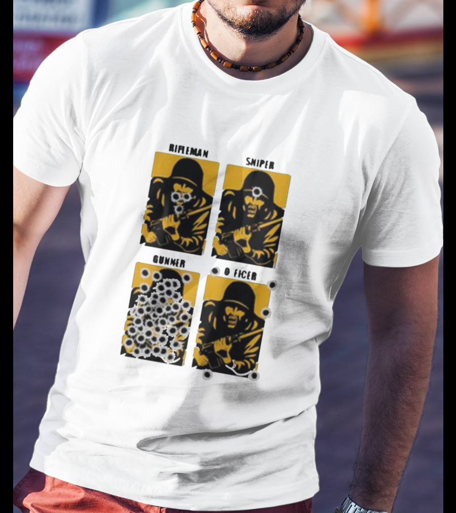 Rifleman Sniper Gunner Officer Bullet Targets T-Shirt