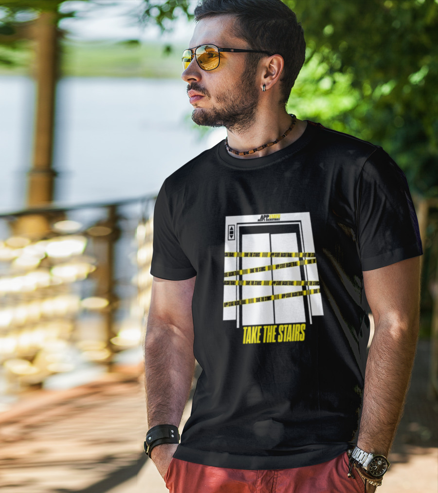 APP STATE TAKE THE STAIRS ELEVATOR DOORS CAUTION TAPE T-Shirt