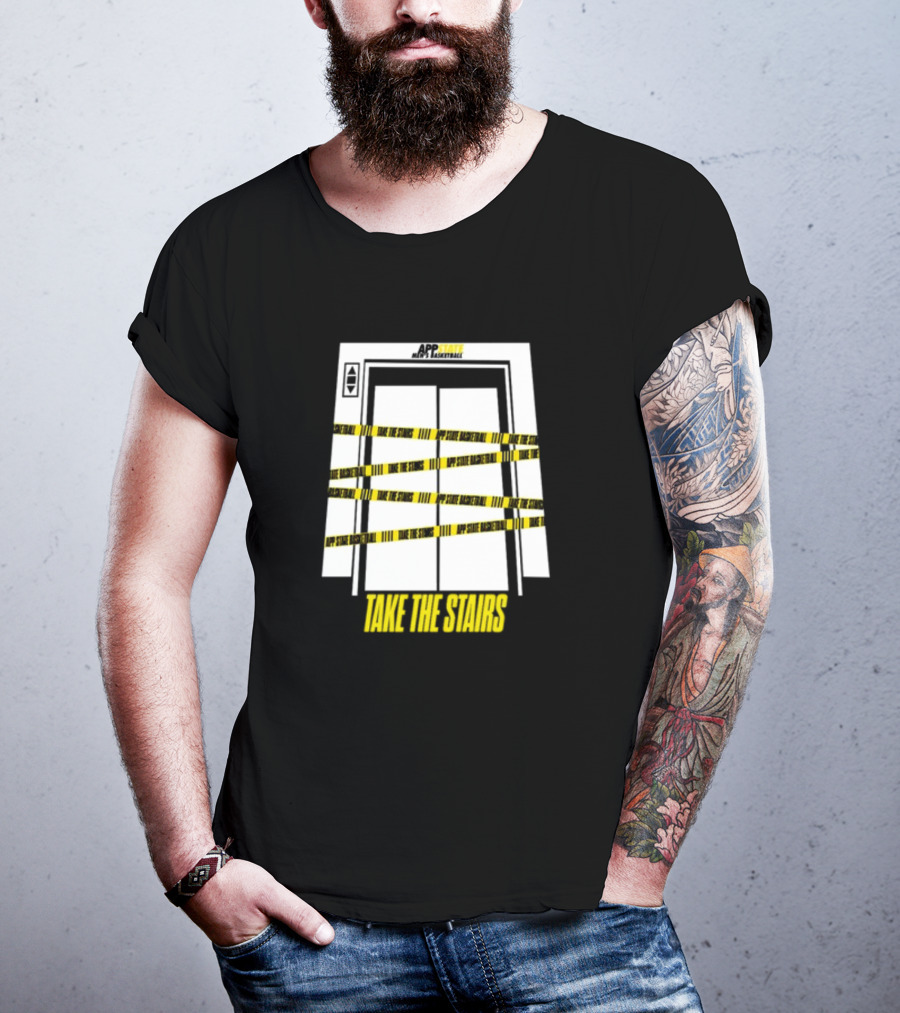 APP STATE TAKE THE STAIRS ELEVATOR DOORS CAUTION TAPE T-Shirt