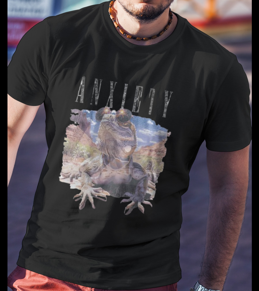 Waveygoods Anxiety Lizard Sunglasses Desert Landscape No Rules T-Shirt
