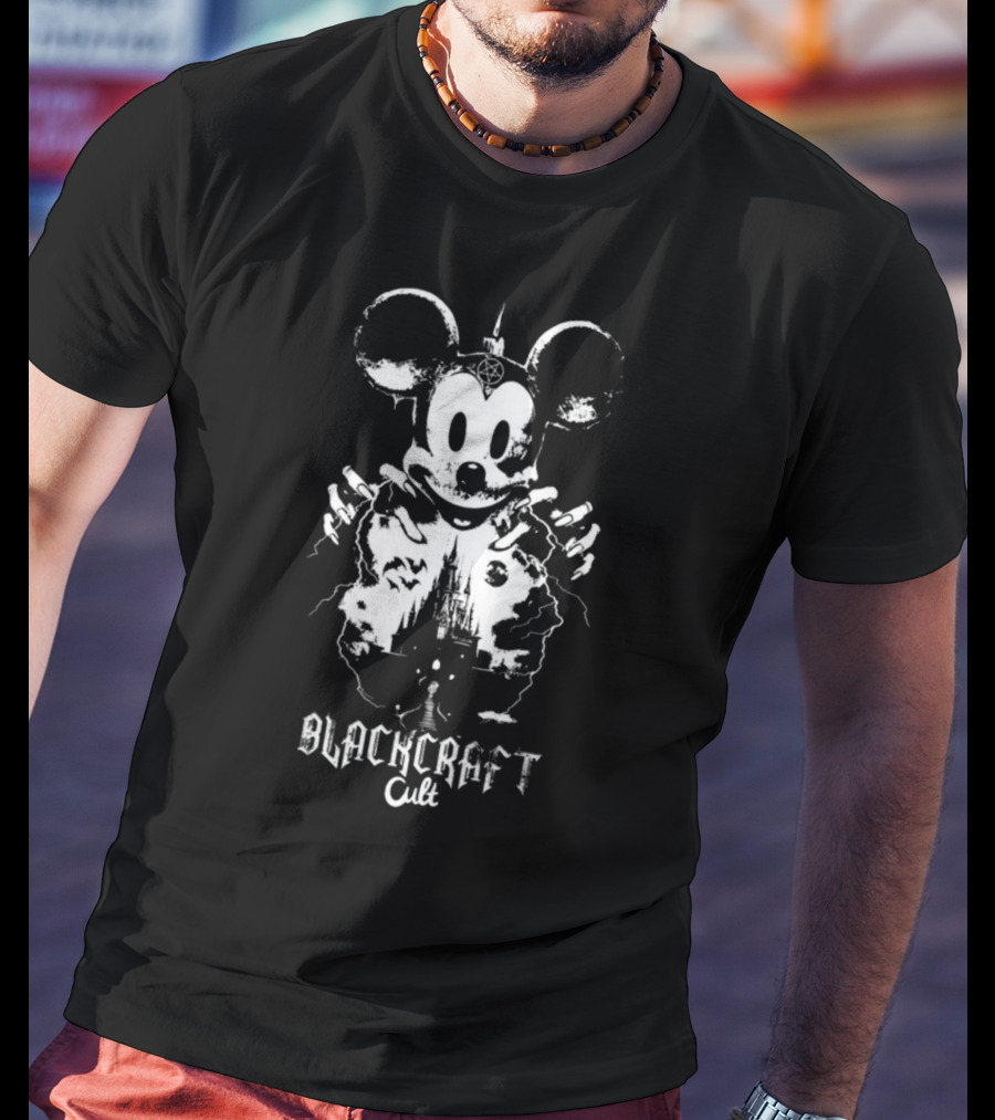 Blackcraft Cult Mouse Gothic Castle Scene T-Shirt