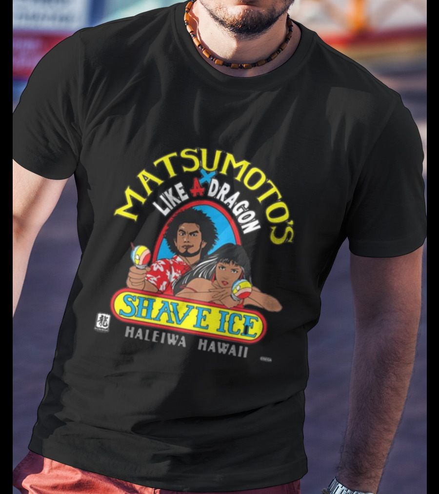 Matsumoto's Like A Dragon Shave Ice Haleiwa Hawaii Colorful Characters With Shave Ice T-Shirt