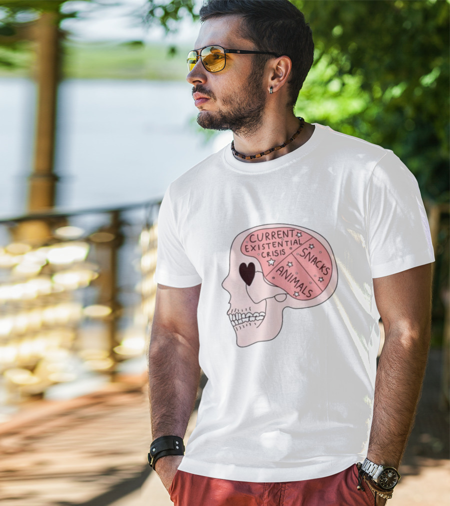 Tenderghost Current Existential Crisis Snacks Animals Brain T-Shirt
