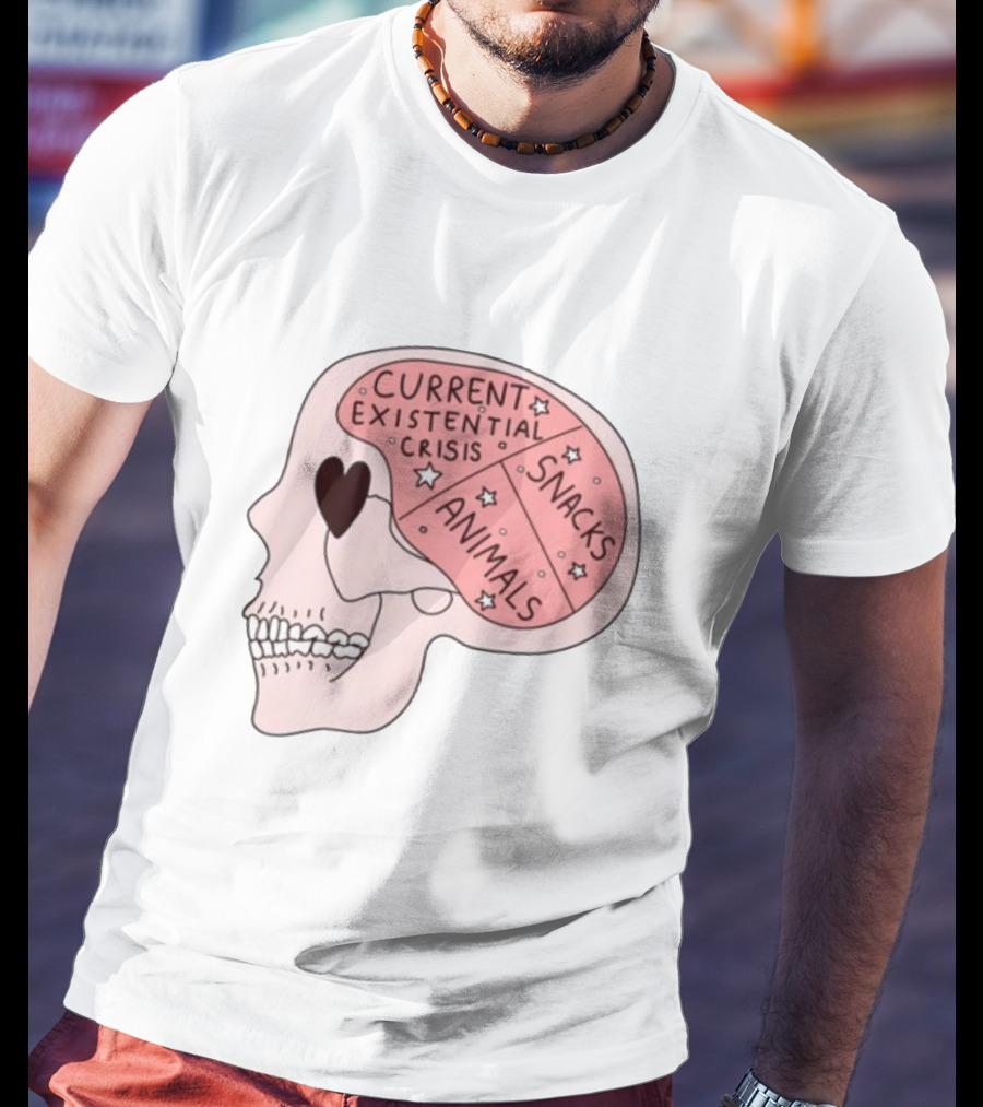 Tenderghost Current Existential Crisis Snacks Animals Brain T-Shirt