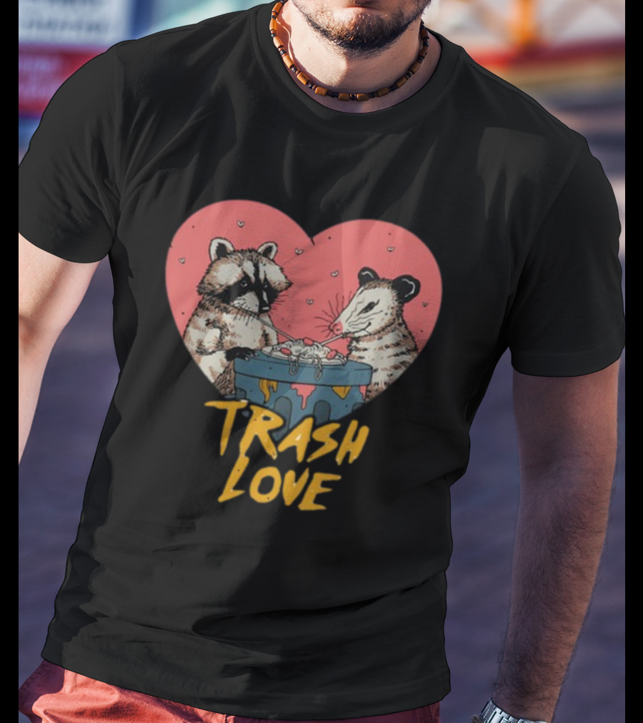 Trash Love Heart Raccoon Possum Five Below Store T-Shirt