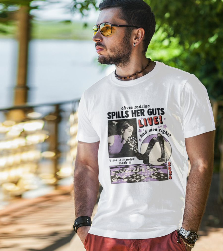 Olivia Rodrigo Spills Her Guts Live Bad Idea Right Guts World Tour T-Shirt