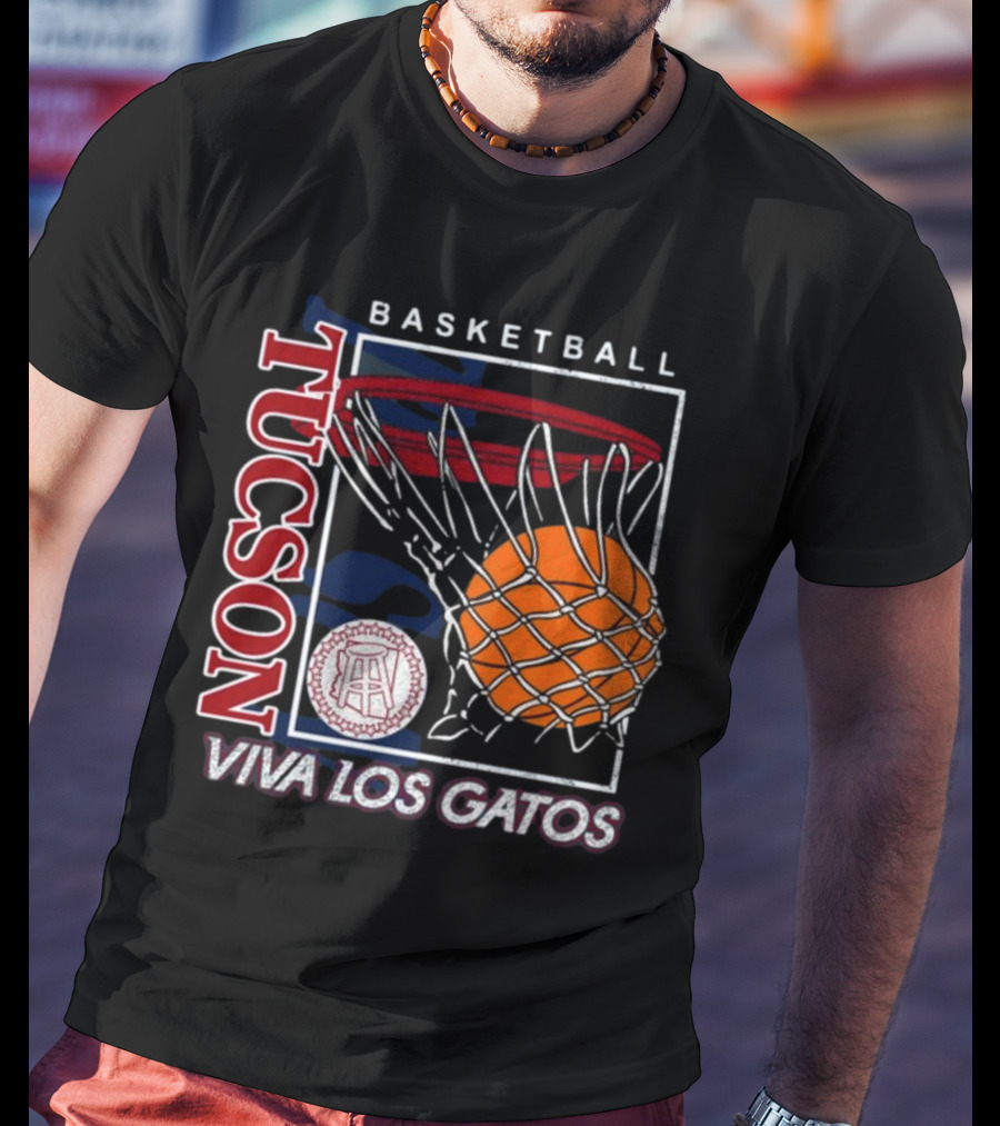 Basketball Tucson Viva Los Gatos Retro Hoop T-Shirt