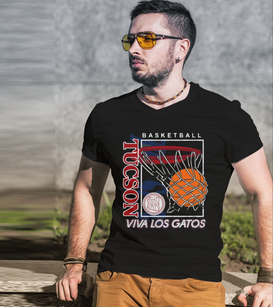 Basketball Tucson Viva Los Gatos Retro Hoop T-Shirt