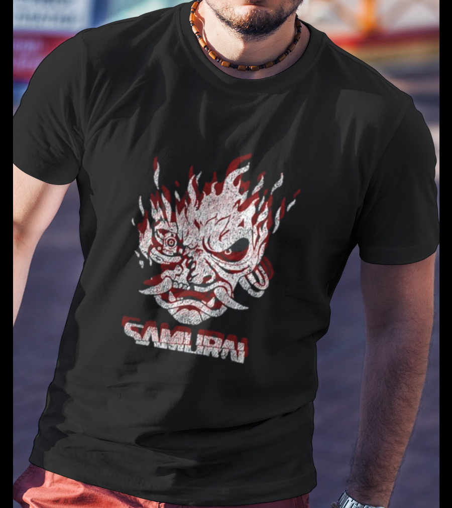 Cd Projekt Red Cyberpunk 2077 Samurai Logo Gaming Fan Gear T-Shirt