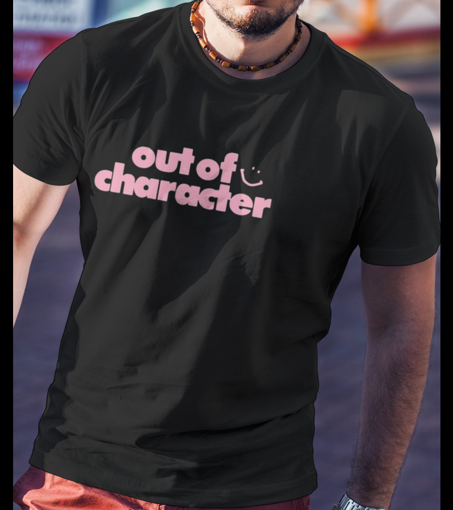 Out Of Character Smiley Face Gender Reveal T-Shirt
