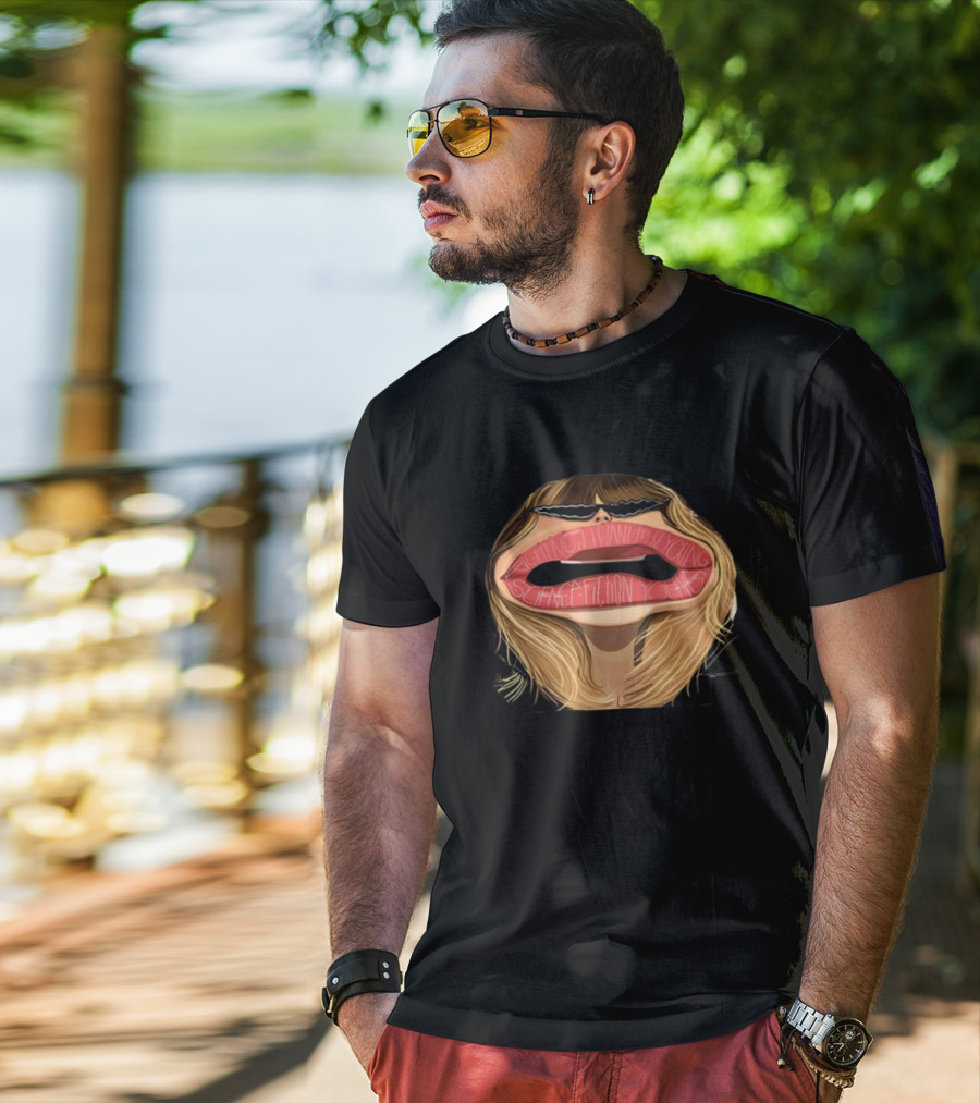 DrunkDrawn Science Fiction Young Iconic Mouth Sunglasses T-Shirt