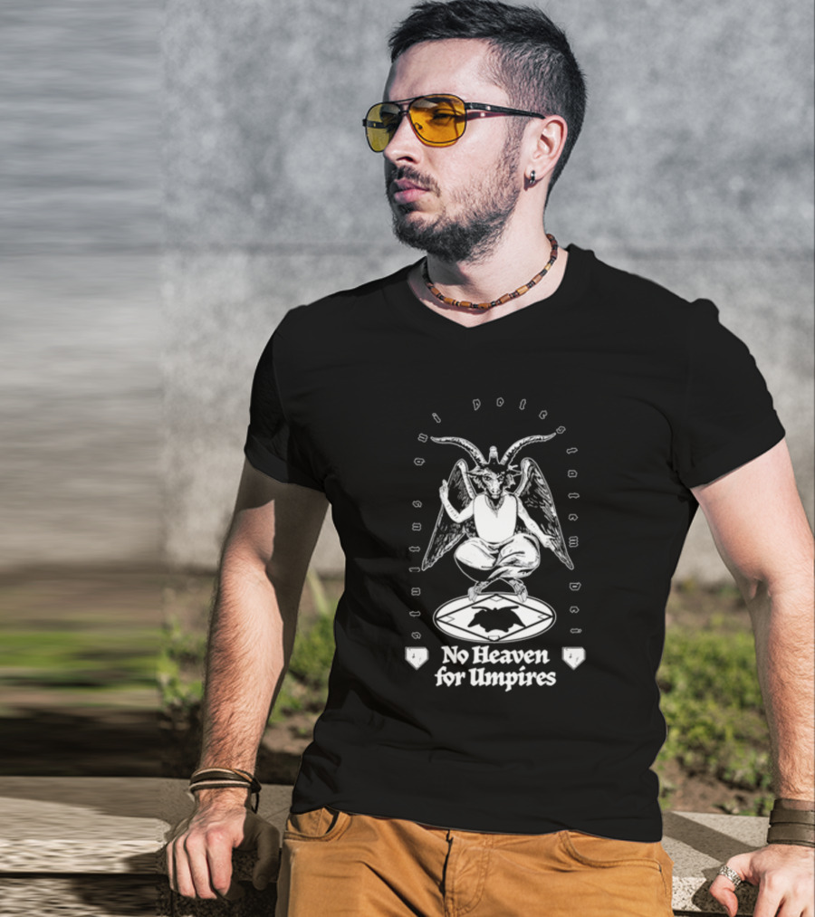 No Heaven For Umpires Goat Baphomet With Pentagram T-Shirt