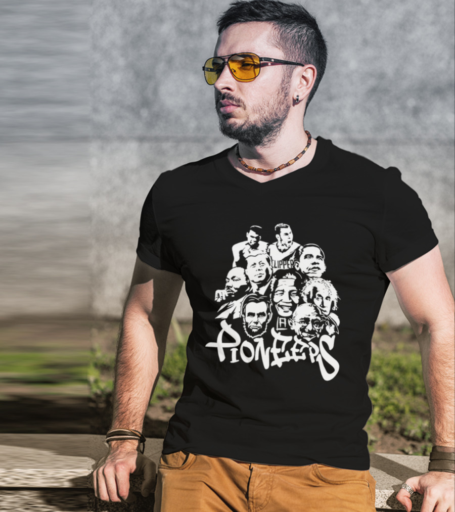 Clippers Players And Historical Pioneer Icons Compilation T-Shirt