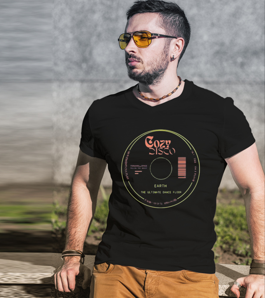 Cozy Disco Earth Forward Space Ultimate Dance Floor Vinyl Record T-Shirt