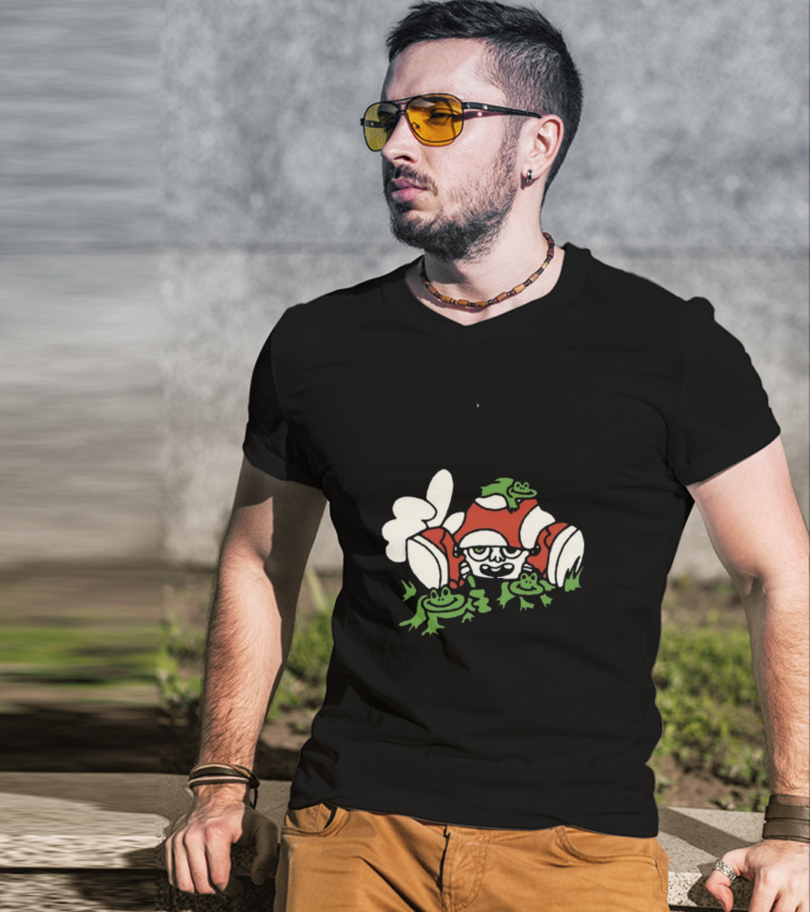Man I Love Frogs Mushroom Character With Frogs T-Shirt