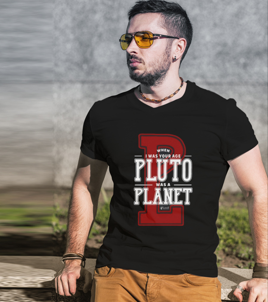 Misha Collins Wearing When I Was Your Age Pluto Was A Planet Lowell Observatory T-Shirt