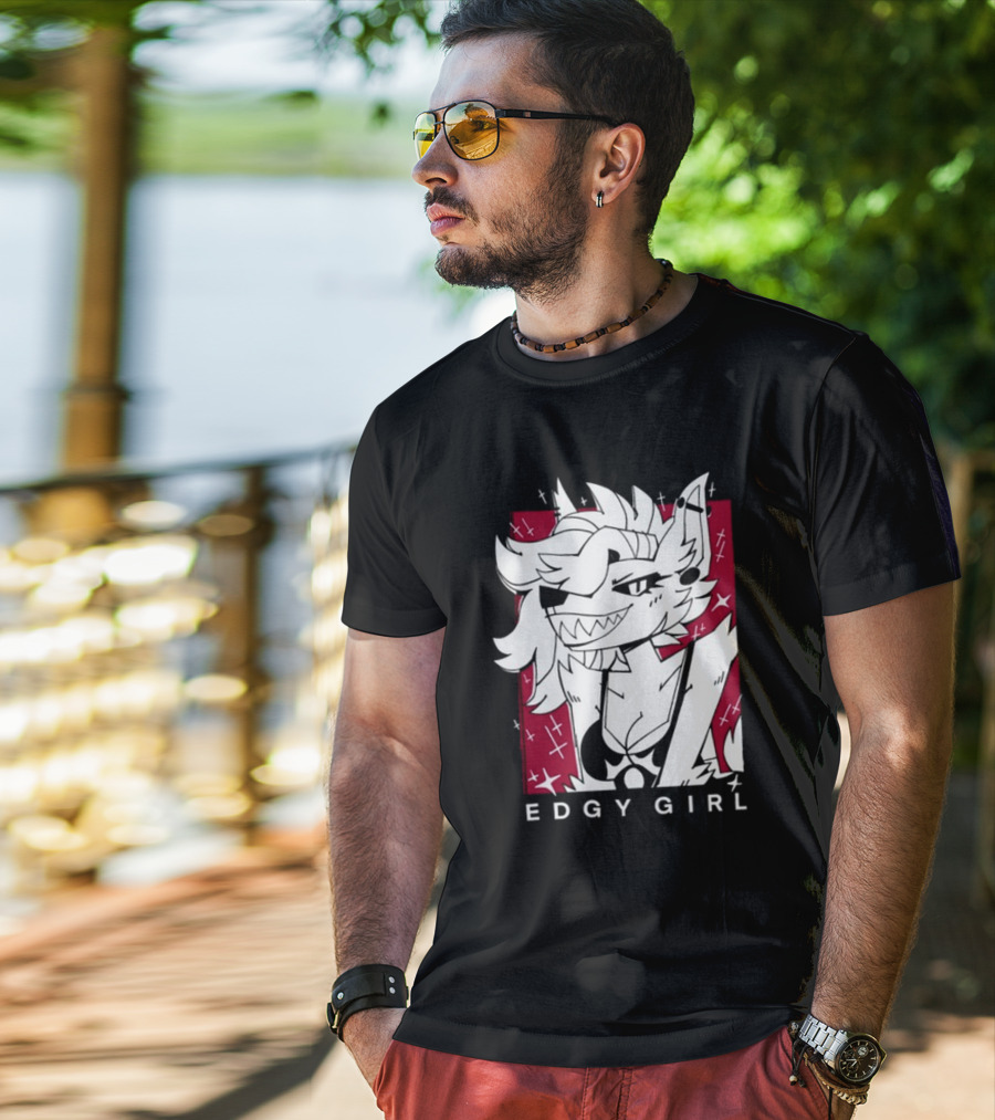 Edgy Girl Doubledog Bitey Puppy Girls T-Shirt