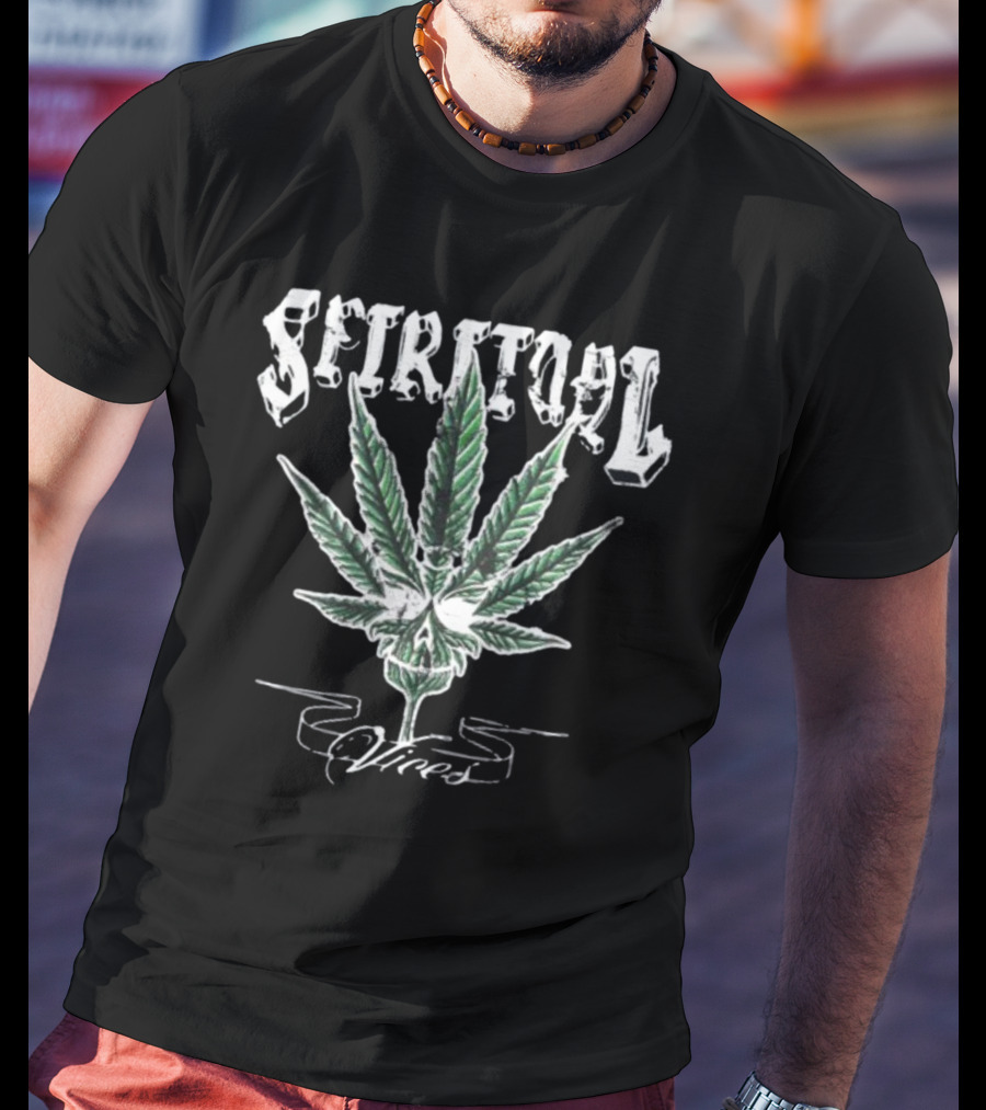 Spiritual Vices Marijuana Leaf And Skull T-Shirt