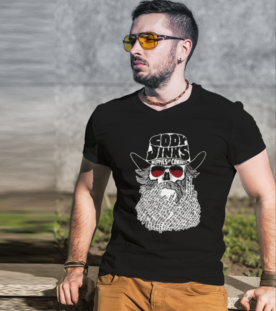 Cody Jinks Hippies And Cowboys Skull T-Shirt