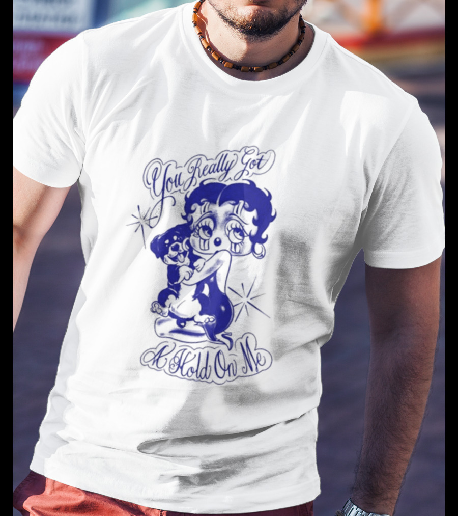 You Really Got A Hold On Me Luxrosa Betty Boop And Pudgy Hugging T-Shirt